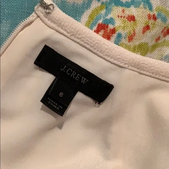 J Crew Cap Sleeve Cream Black Edged Lace Dress - Picture 6 of 7